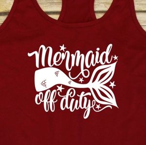 Mermaid Tail off-duty mermaid comfy red tank top